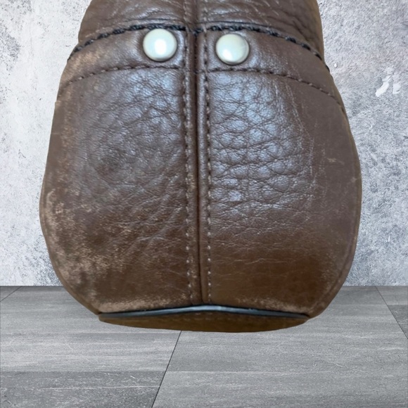 Coach Crossbody Bag Chocolate Brown Leather Adjustable Strap Pink Inside EUC - Picture 8 of 11